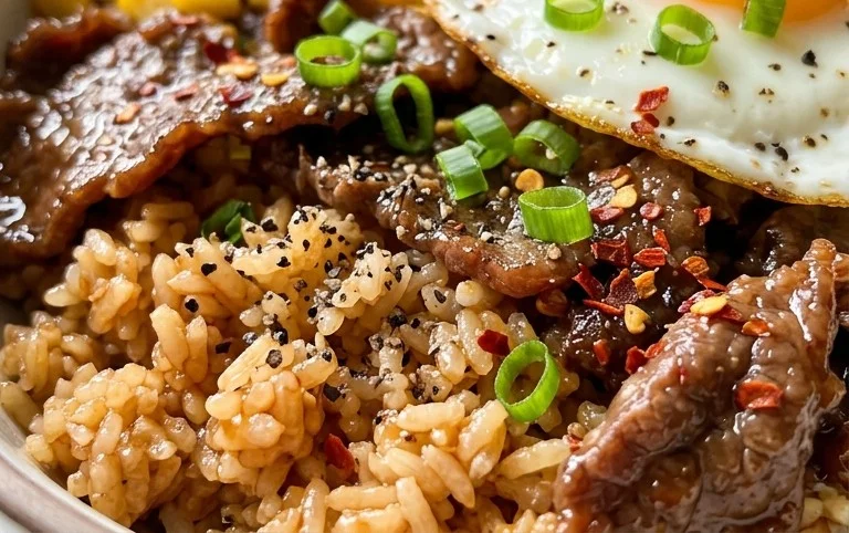 Beef Pepper Rice Bowl is a delicious meal option.