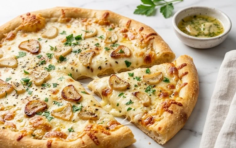 buttery garlic pizza