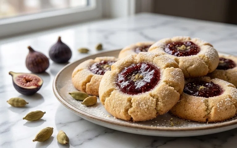 Cardamom Fig Thumbprint Cookies