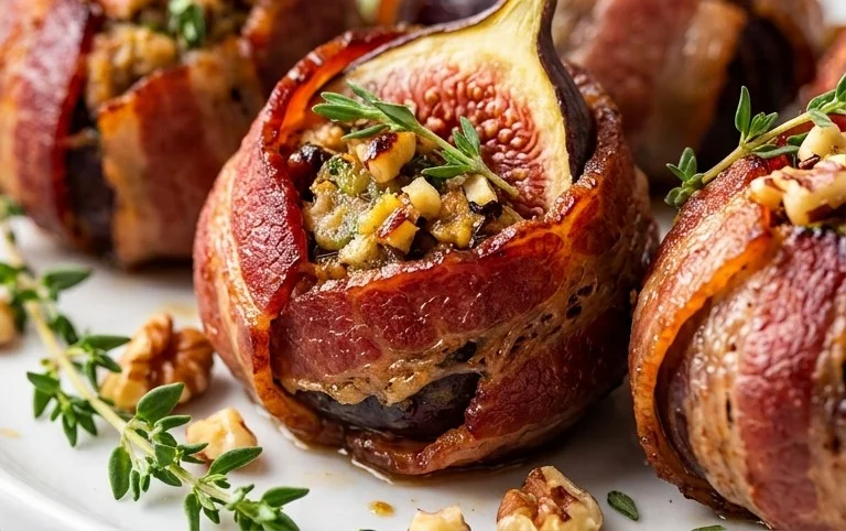 Beef Bacon Wrapped Stuffed Figs