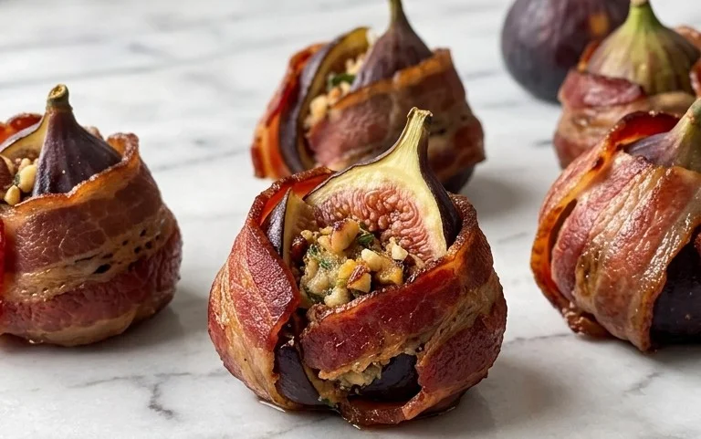 Beef Bacon Wrapped Stuffed Figs