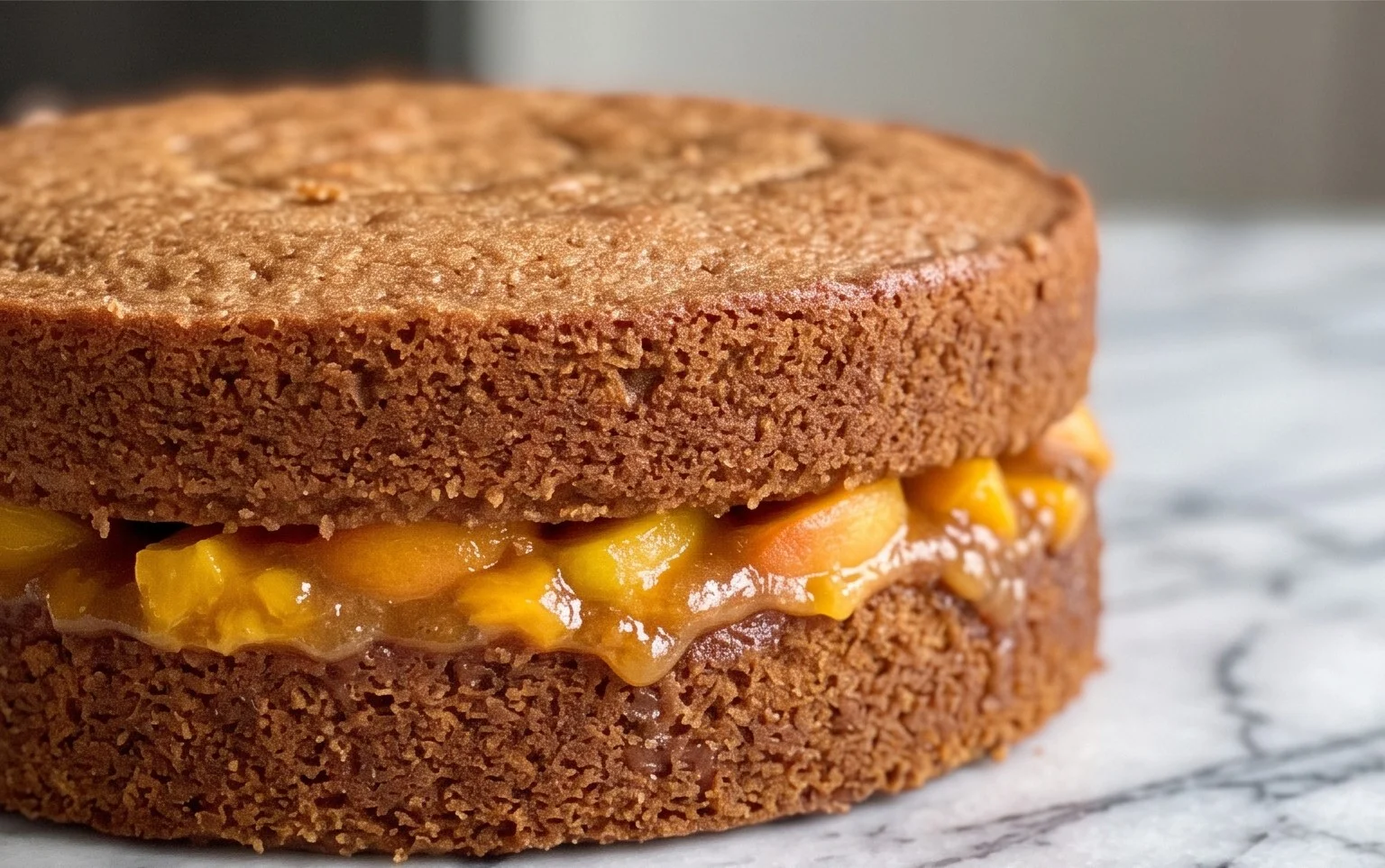 Brown Sugar Layer Cake with Peach Filling