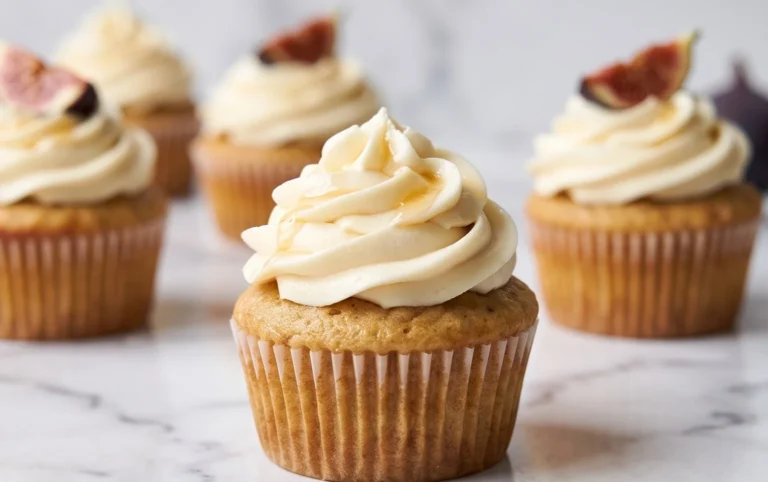 Fig Cupcakes with Honey Cream Cheese Frosting