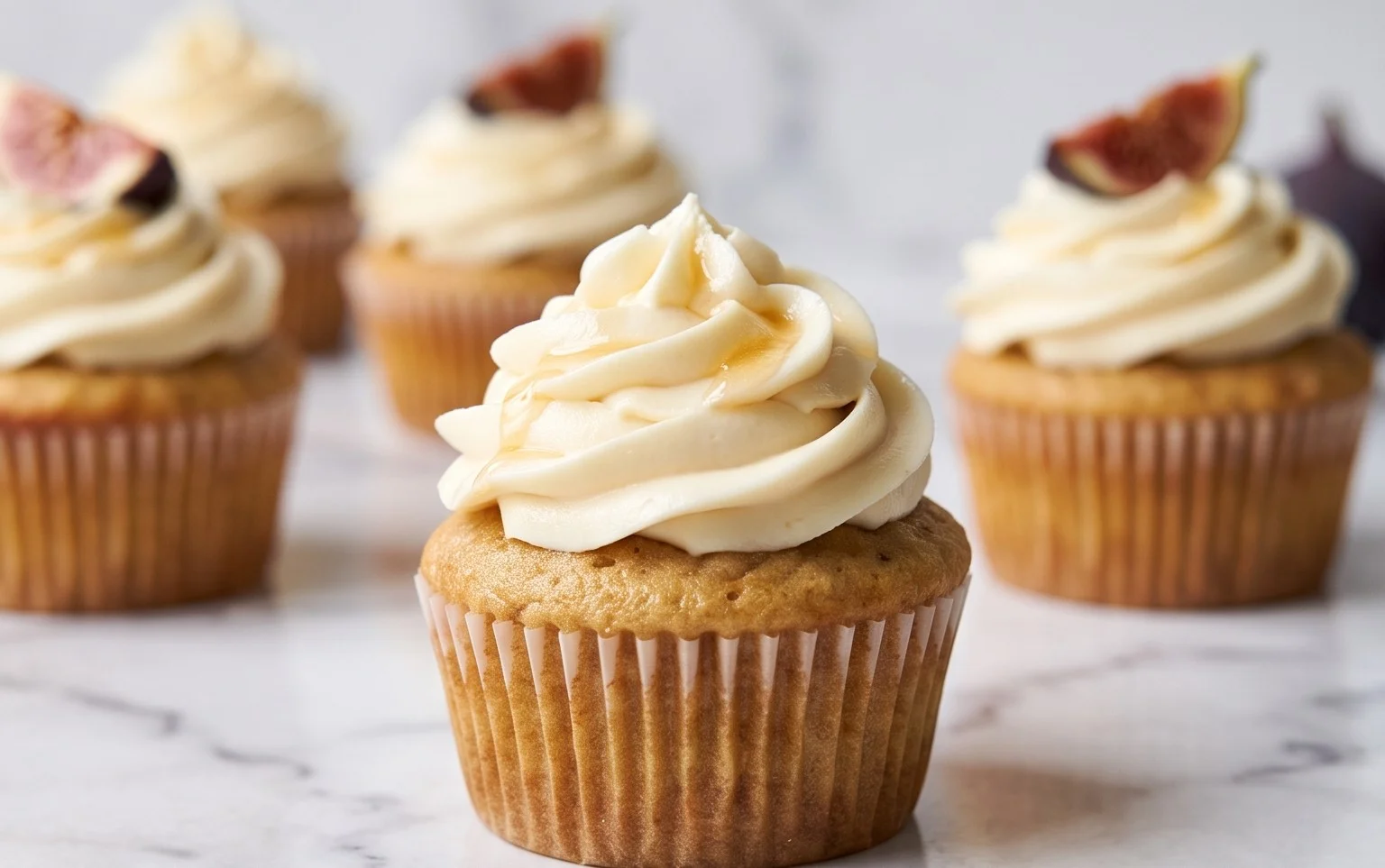 Fig Cupcakes with Honey Cream Cheese Frosting