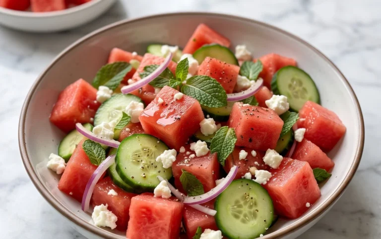 Watermelon Salad with Cucumber and Feta