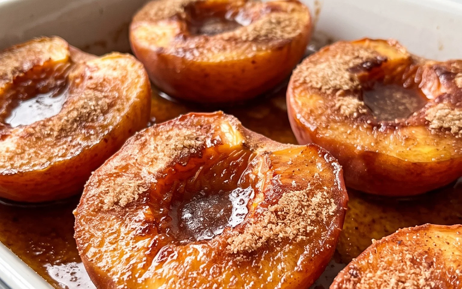 Cinnamon Sugar Baked Peaches