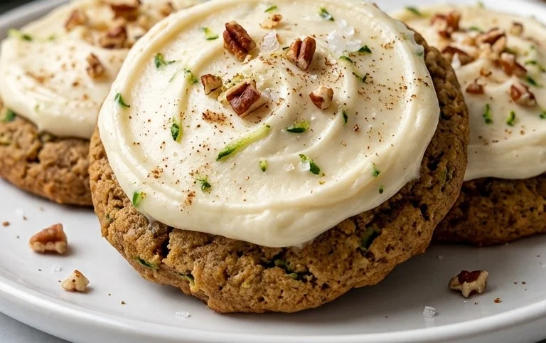 Zucchini Cookies with Cream Cheese Frosting